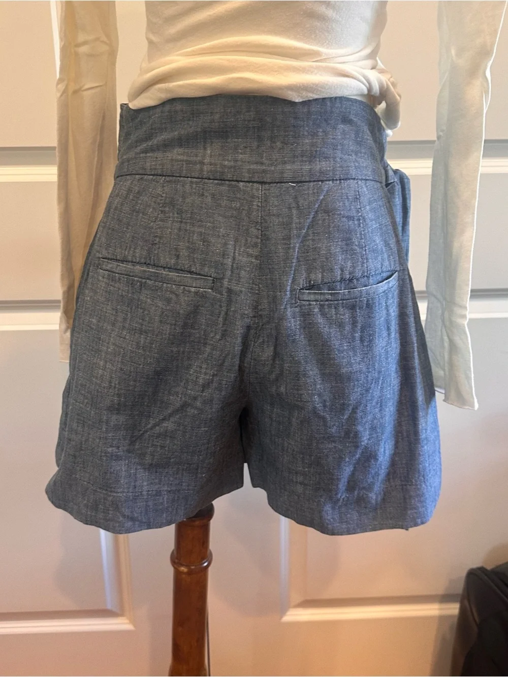 J. CREW Chambray Tie-Waist High Waisted Shorts